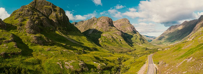 Tres Hermanas y el valle de Glen Coe