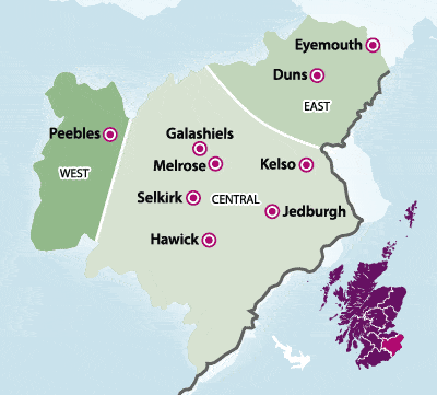Mapa de la Región de los Borders