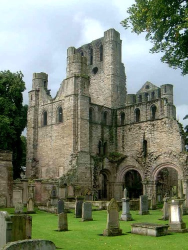 abadía de Kelso y el cementerio