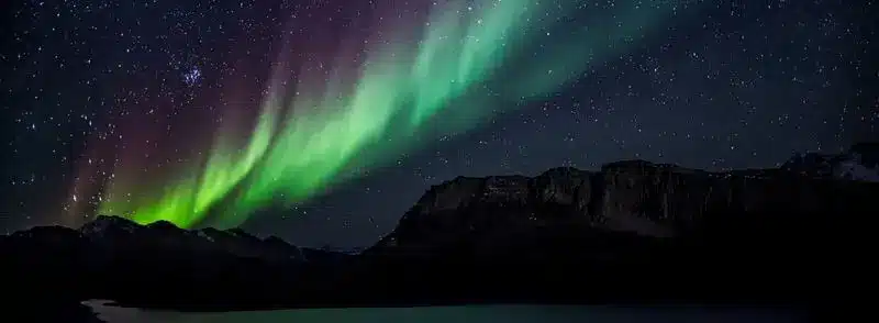 Vista de una aurora boreal