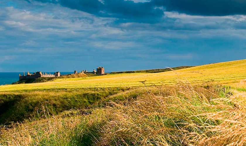 Castillo de Dunnottar desde la pradera