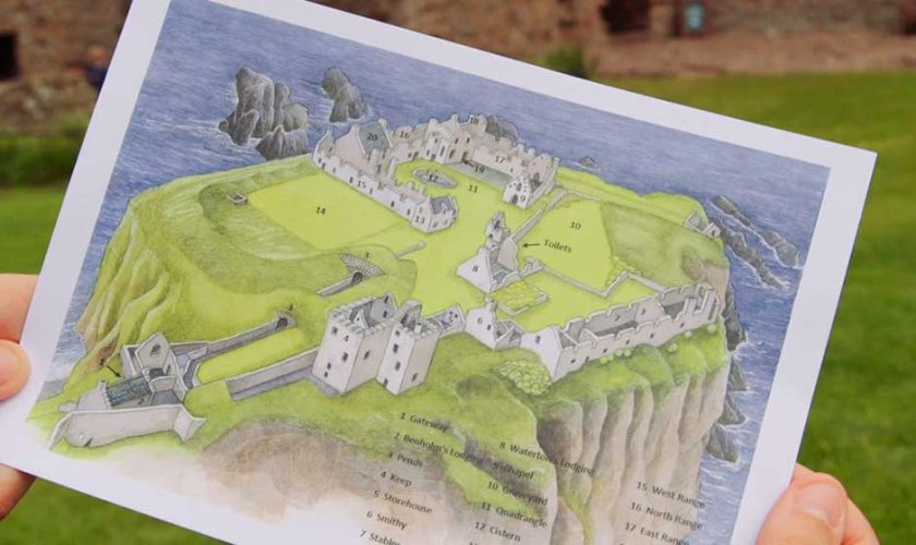 Mapa del Castillo de Dunnottar